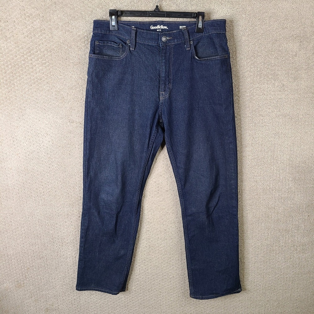 Goodfellow & Co Jeans Mens 32x30 Blue Relaxed Fit Straight‎ Dark Wash Denim